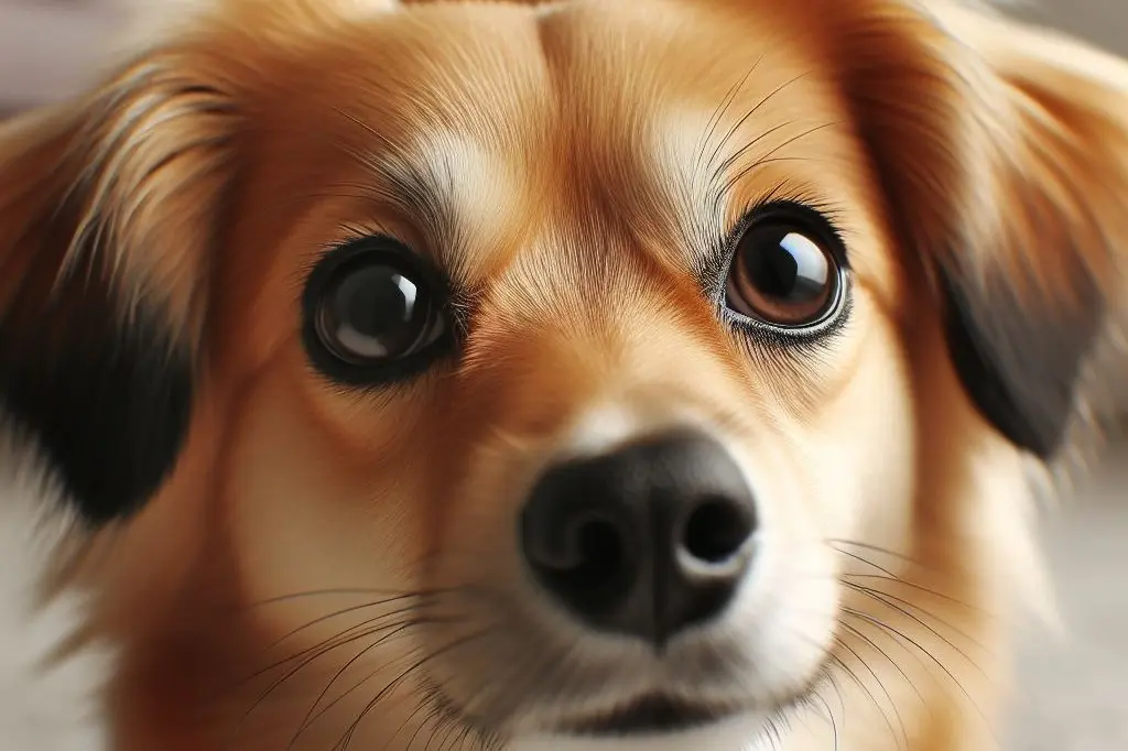 cane con pelo in evidenza occhioni tristi